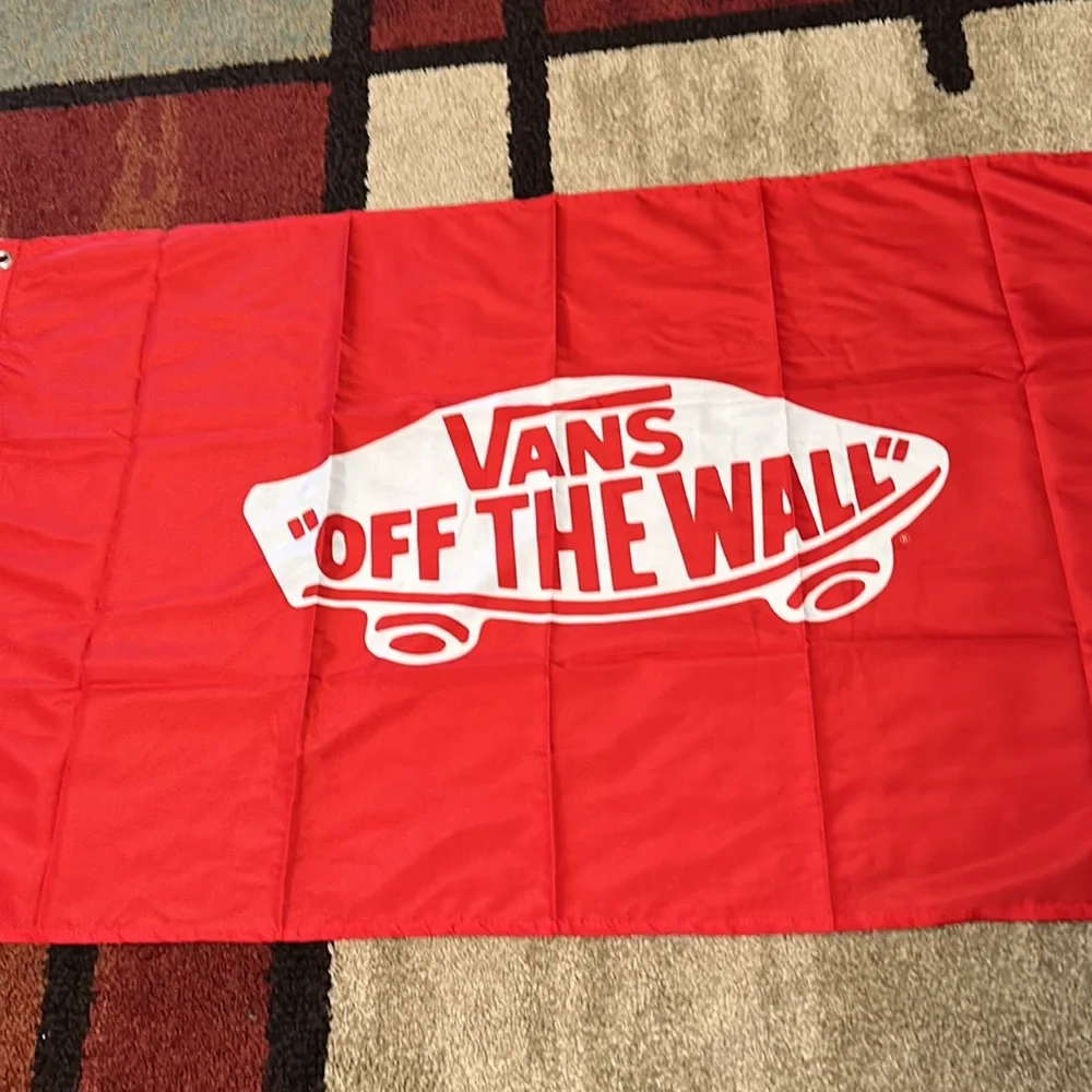 Vans family Red Wall Flag off the wall logo